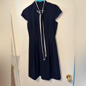 J.Crew A-Line Navy Dress with Neck Tie